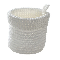CaliCosy Rond gehaakt mandje wit 12x10cm