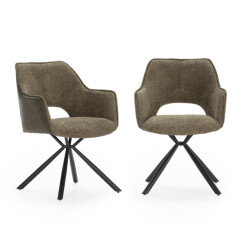 CaliCosy Set van 2 fauteuils in stof met zwarte metalen poten l62 cm mariel