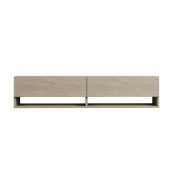 CaliCosy Hangend tv-meubel met 2 klepdeuren, travertin decor l141 cm arges