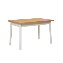 CaliCosy Uitschuifbare tafel van 120 tot 153 cm, beuken en wit decor oliver