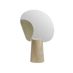 CaliCosy Spiegel op houten voetstuk van massief lindehout l37 cm