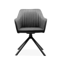CaliCosy Set van 2 antracietkleurige stoelen met zwarte poten l60 cm ray