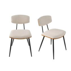 Signature Set van 2 crèmekleurige stoelen babette h79 cm