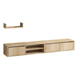 CaliCosy Tv-meubel 3 deuren 2 nissen in saffiereikendecor l180 cm heka