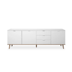 CaliCosy Lage buffetkast 3 deuren 2 planken 3 laden l200 cm kopenhagen