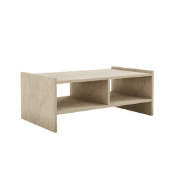 CaliCosy Salontafel met 2 open nissen, travertin decor l90 cm pera