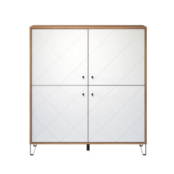 CaliCosy Buffet hoog 4 deuren mat wit l123 cm touch