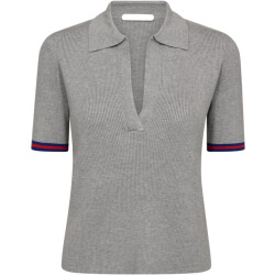 Co'Couture Balincc polo hole knit tee light grey