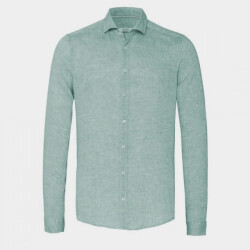 Pure E11508-21110 140 plain aqua heren overhemd linnen