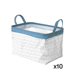 CaliCosy Set van 10 manden met 2 handvatten 38x26x26cm