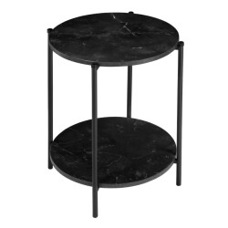 CaliCosy Bijzettafel met zwart marmer effect dia. 40 cm