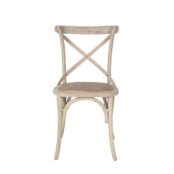 CaliCosy Set van 6 stoelen van massief hout en webbing l61 cm bistrot