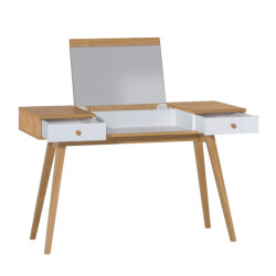 CaliCosy Kaptafel met opklapbare spiegel en 2 laden l120 x h76/116,6 x d50 cm