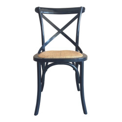 CaliCosy Set van 6 stoelen van massief hout en webbing l61 cm bistrot