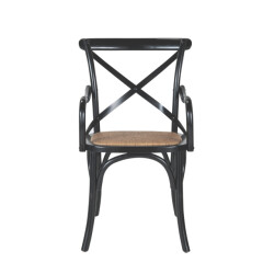 CaliCosy Set van 6 bridge fauteuils van massief hout en webbing l62 cm bistrot