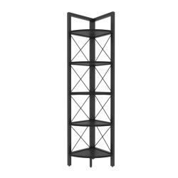 CaliCosy Hoekrek 5 planken zwart h160 cm remo