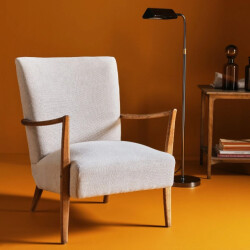 Signature Fauteuil van eikenhout en linnen, jacques