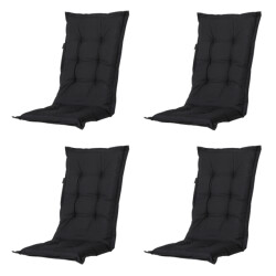 Madison tuinkussens hoge rug panama black 123x50 - 4 stuks