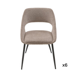 Signature Set van 6 stoelen in stof met metalen onderstel l51 cm elodie