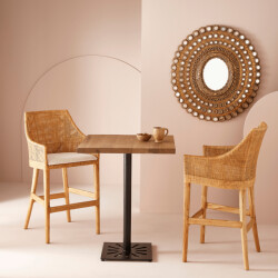 Signature Barstoel van rotan en stof h104 cm julie