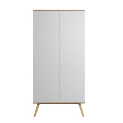 CaliCosy Kast met 2 deuren, kledingstang en 8 planken l100 x h207cm nature