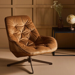Signature James fluwelen draaibare fauteuil