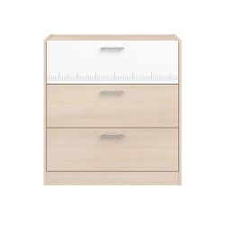 CaliCosy Ladenkast 3 laden licht hout en wit decor l78 cm charly