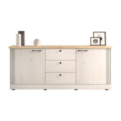 CaliCosy Dressoir met 2 deuren en 3 laden, decor eiken cadiz en meringuewit l211 cm -