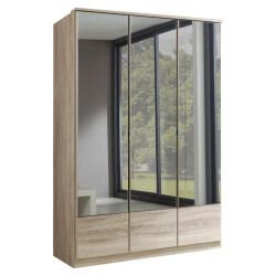 CaliCosy Kledingkast 3 deuren spiegel l135 cm
