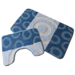 CaliCosy Blauwe badkamer en wc tapijt set