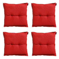 Madison Zitkussen universeel basic red 50x50 - 4 stuks