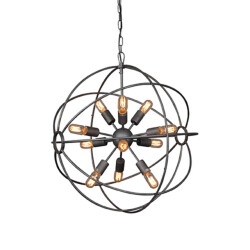 Signature Metalen grijze kroonluchter spoutnik d70cm