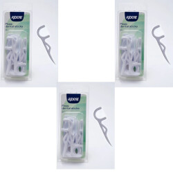 CaliCosy Set van 75 tandenstokers met witte flosdraad 7 x 1,7 cm