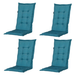 Madison tuinkussens hoge rug panama sea blue 123x50 - 4 stuks