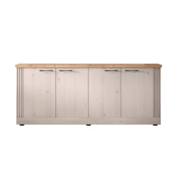CaliCosy Dressoir met 4 deuren, decor eiken cadiz en meringuewit l211 cm country