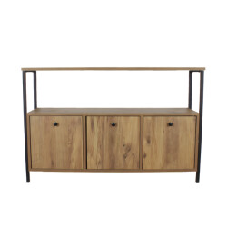 CaliCosy Buffet 3 deuren walnoot decor l120 cm nero