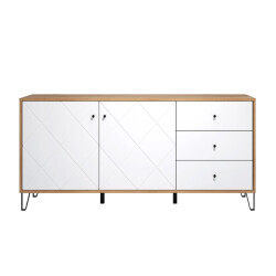 CaliCosy Buffet 2 deuren en 3 laden eikenhouten decor l183 cm touch