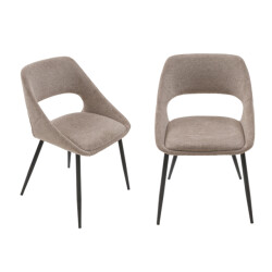 Signature Set van 2 stoelen in stof met metalen onderstel l51 cm elodie