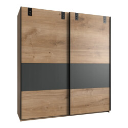 CaliCosy Kledingkast met 2 schuifdeuren en grafietkleurige inzet l135 cm