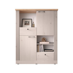 CaliCosy Hoge dressoir met 2 deuren, 2 laden en 3 nissen h160 cm country