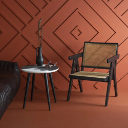Signature Fauteuil noir et rotin villa