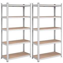 CaliCosy Set van twee planken met 5 niveaus en verstelbare planken h180 cm
