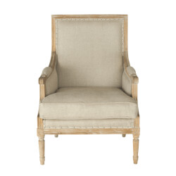 CaliCosy Bergère van massief eikenhout en stof l68 cm louis xvi