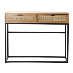 CaliCosy 2 laden console met vlechtwerk l100cm