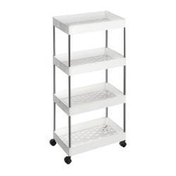 CaliCosy Serveerwagen op wielen 4 niveaus wit l40 x h86 cm