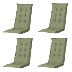 Madison tuinkussens hoge rug basic green 123x50 - 4 stuks
