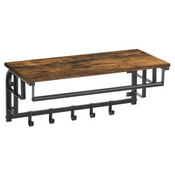 CaliCosy Wandkapstok met 5 verwijderbare haken en stang l66 cm