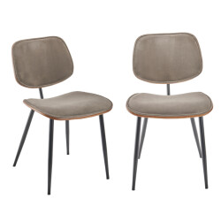 Signature Set van 2 fluwelen stoelen met houten afwerking olympia