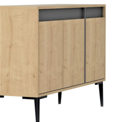 CaliCosy Buffet 3 deuren eiken en antracietgrijs decor l120 cm asude