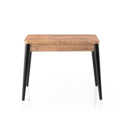 CaliCosy Uitschuifbare tafel van 100 tot 120 cm, atlantisch grenen en zwart decor -